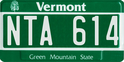 VT license plate NTA614