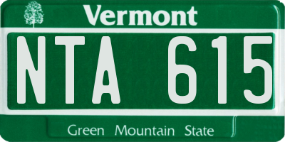 VT license plate NTA615
