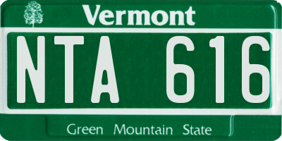 VT license plate NTA616