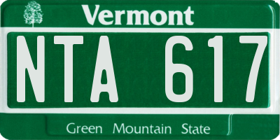 VT license plate NTA617