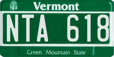 VT license plate NTA618