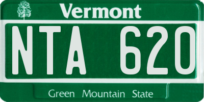 VT license plate NTA620