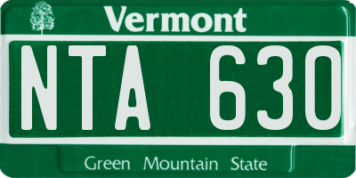 VT license plate NTA630