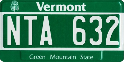 VT license plate NTA632