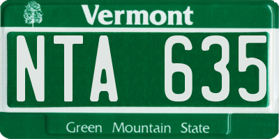 VT license plate NTA635