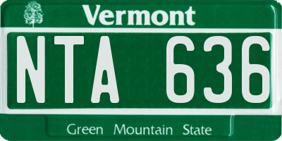 VT license plate NTA636