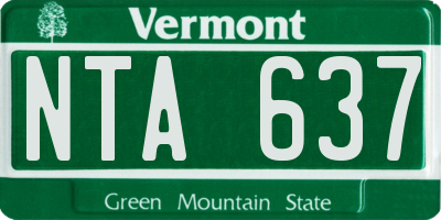 VT license plate NTA637