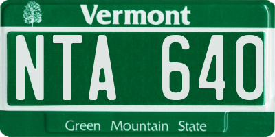 VT license plate NTA640