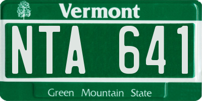VT license plate NTA641