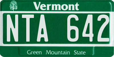 VT license plate NTA642