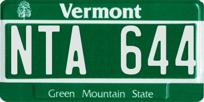 VT license plate NTA644