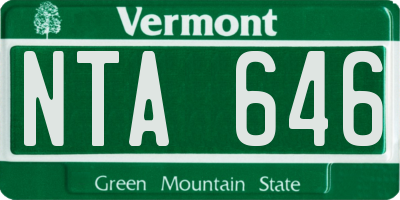 VT license plate NTA646