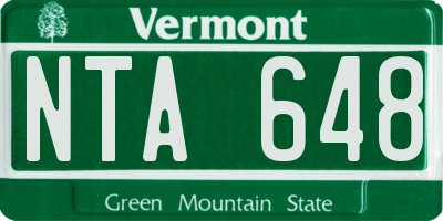 VT license plate NTA648