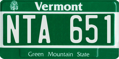 VT license plate NTA651
