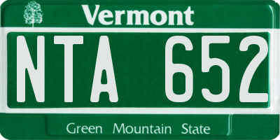 VT license plate NTA652