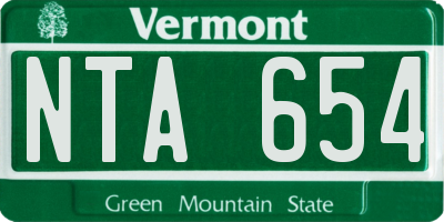 VT license plate NTA654