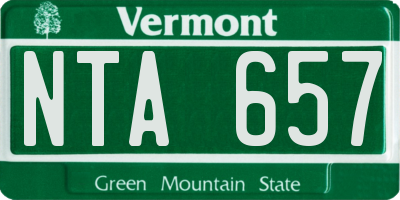 VT license plate NTA657