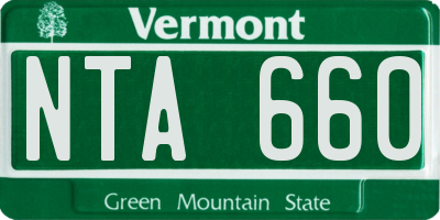VT license plate NTA660