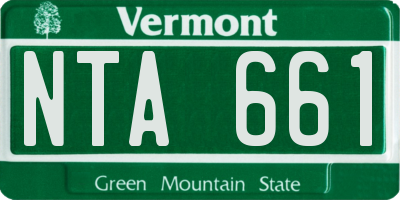 VT license plate NTA661