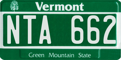 VT license plate NTA662