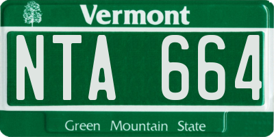 VT license plate NTA664