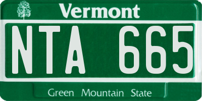 VT license plate NTA665