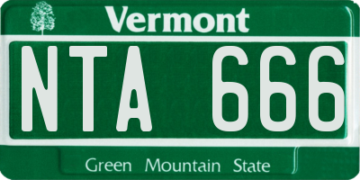VT license plate NTA666
