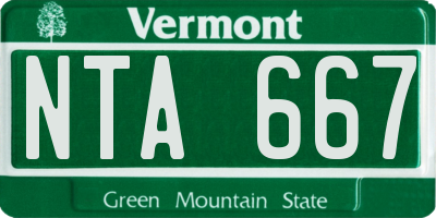 VT license plate NTA667