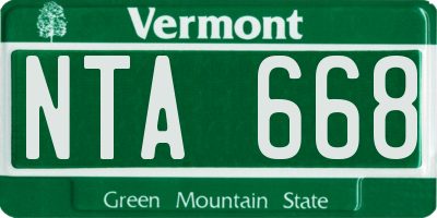 VT license plate NTA668