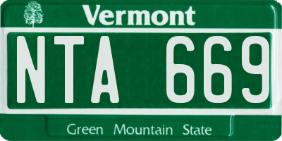 VT license plate NTA669