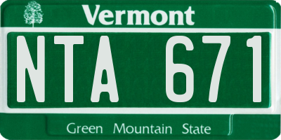 VT license plate NTA671