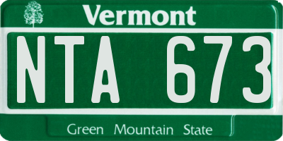 VT license plate NTA673