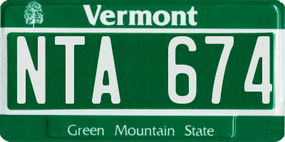 VT license plate NTA674