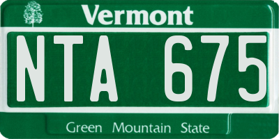 VT license plate NTA675