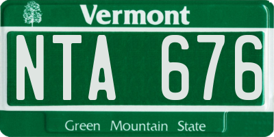 VT license plate NTA676