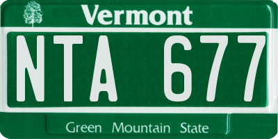 VT license plate NTA677