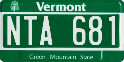 VT license plate NTA681