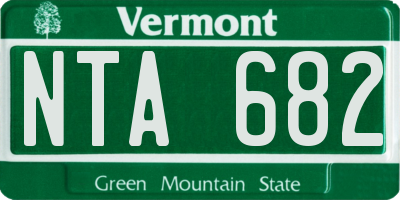VT license plate NTA682