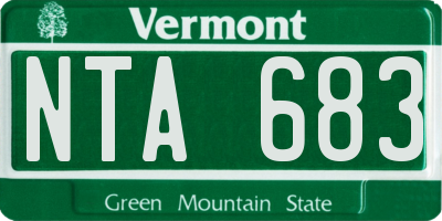 VT license plate NTA683