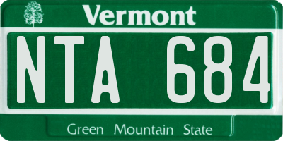 VT license plate NTA684