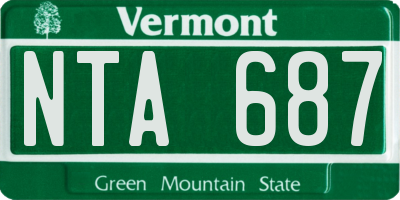 VT license plate NTA687