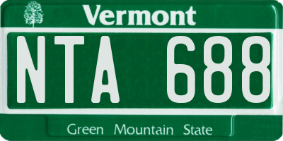 VT license plate NTA688