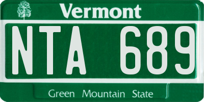 VT license plate NTA689