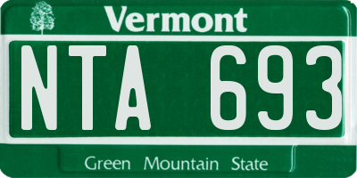 VT license plate NTA693