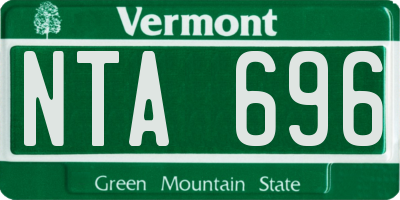 VT license plate NTA696