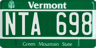 VT license plate NTA698