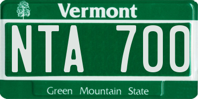 VT license plate NTA700