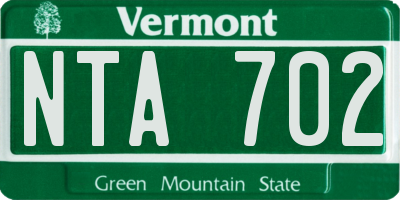 VT license plate NTA702