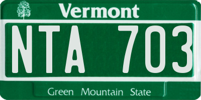 VT license plate NTA703