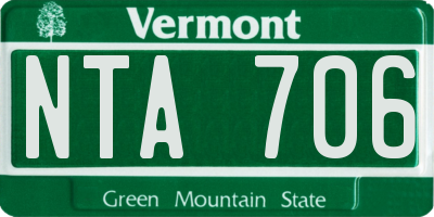 VT license plate NTA706